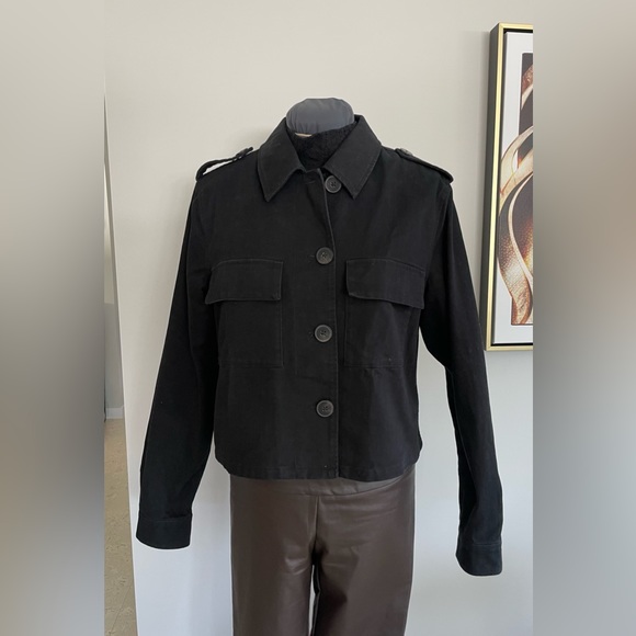 Jack Willis, Black Cotton Jacket - US size 8 - Picture 1 of 4